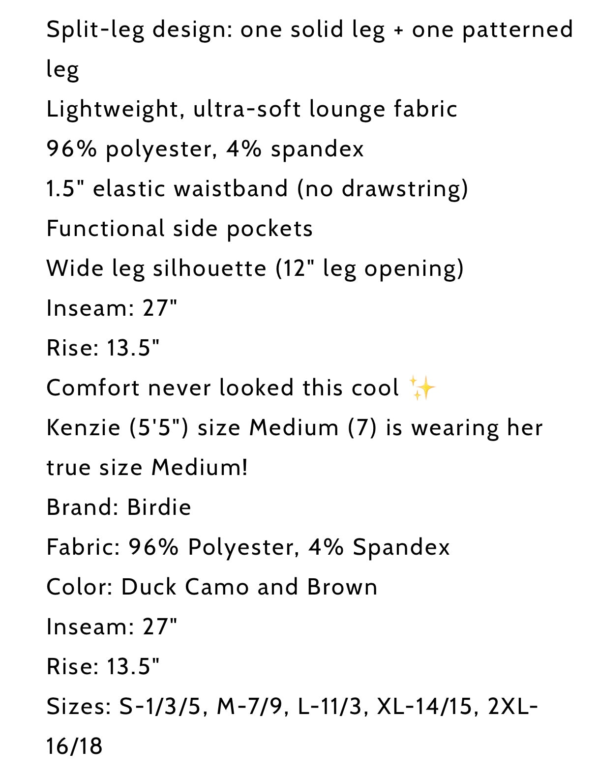 Split lounge pants
