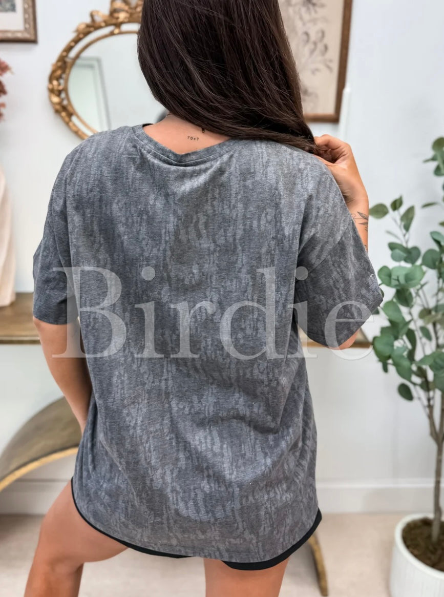Oversized tee in blackout birch camo(PREORDER- arriving end of July)