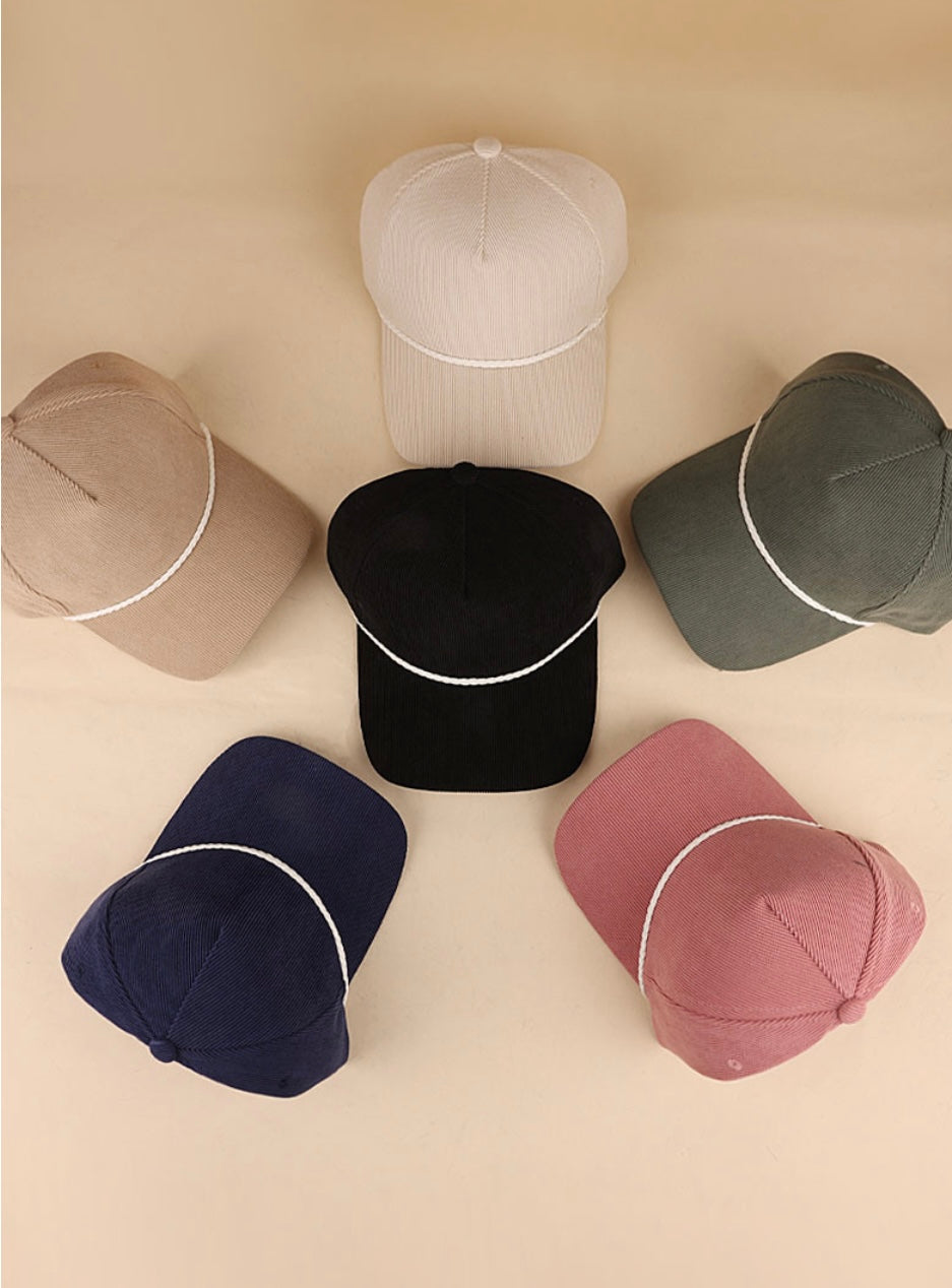 Rope corduroy SnapBack hat