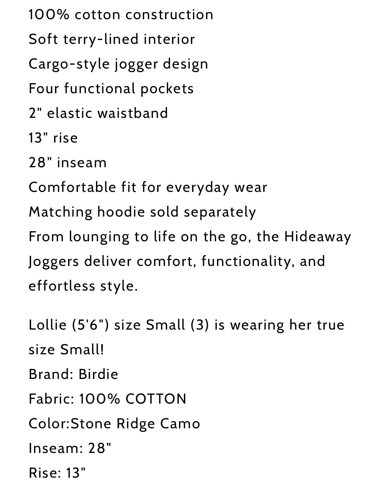 Hideaway joggers in stone ridge camp (PREORDER- arriving early October)