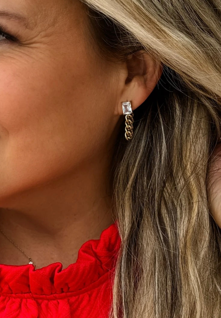 Luxe link diamond earrings