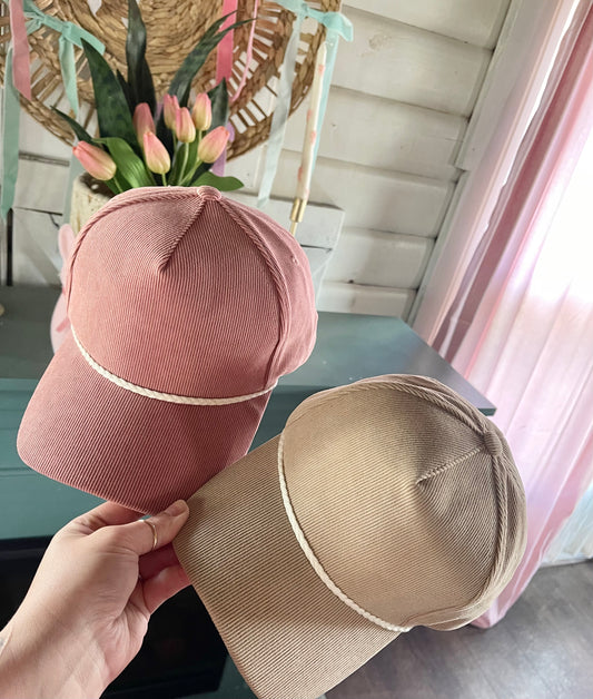 Rope corduroy SnapBack hat