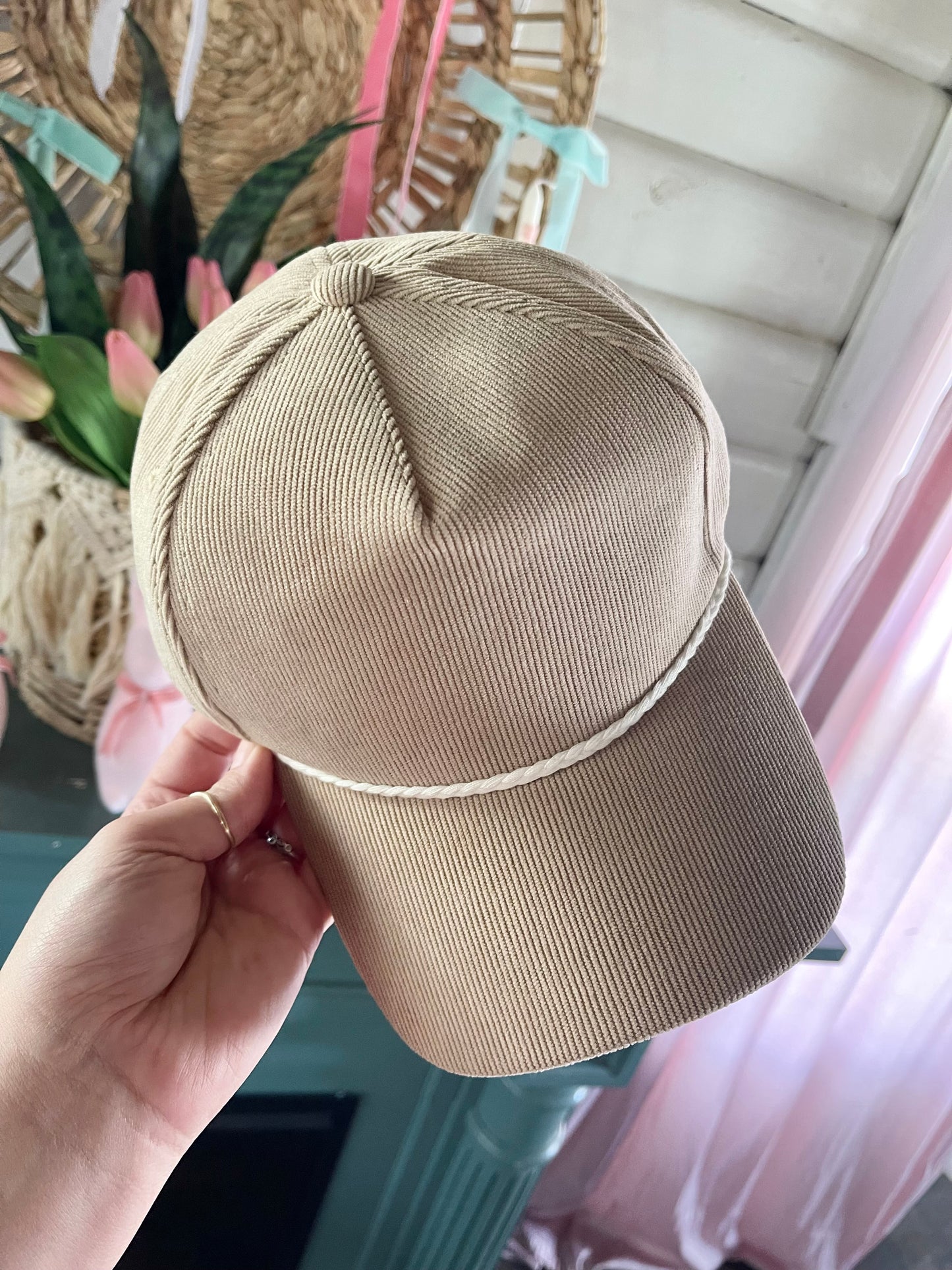 Rope corduroy SnapBack hat