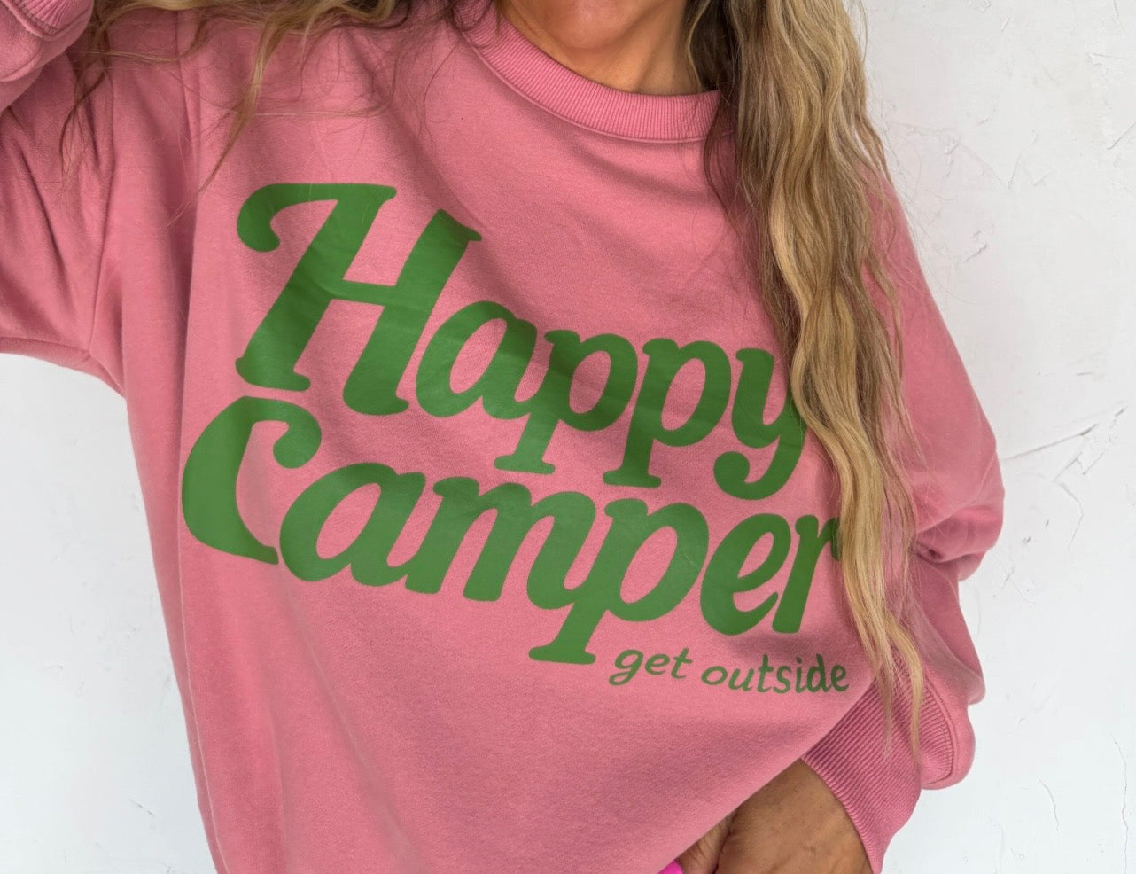 Happy camper crewneck (PREORDER- arriving end of July/early August)