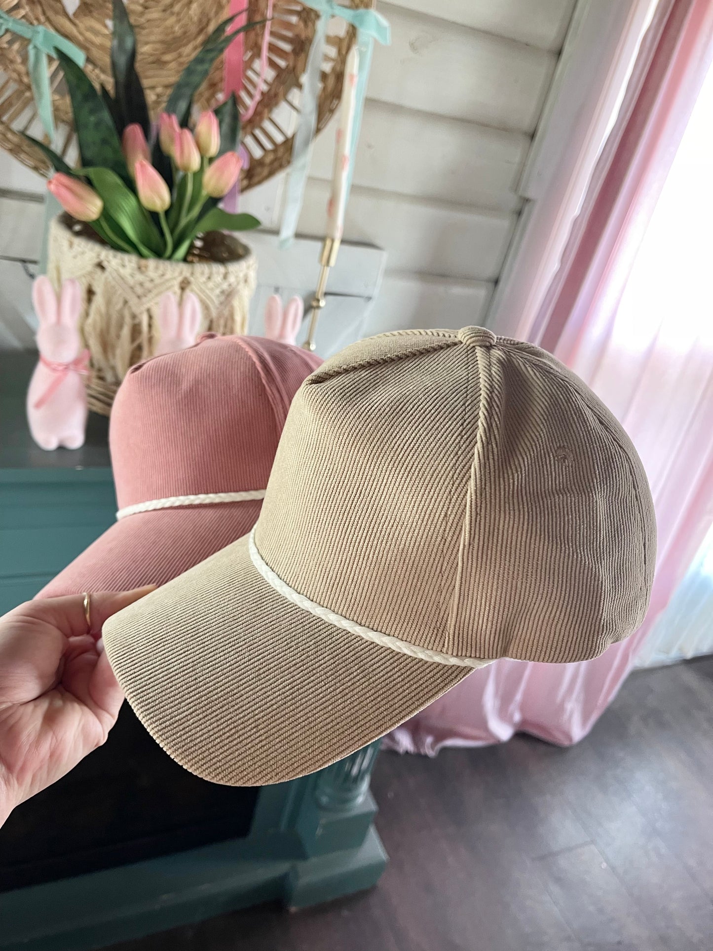 Rope corduroy SnapBack hat