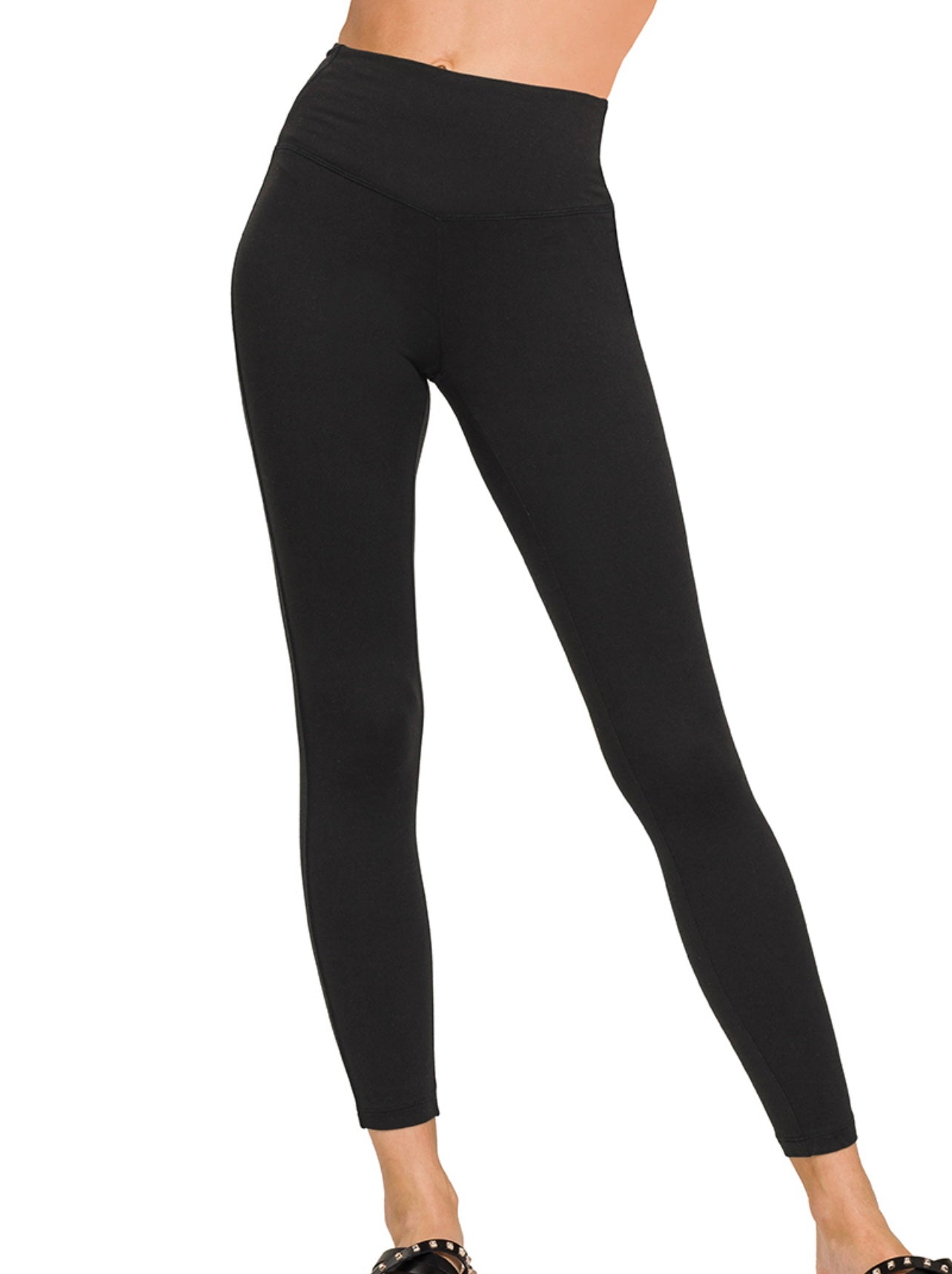 Black wide waist + v-cut back